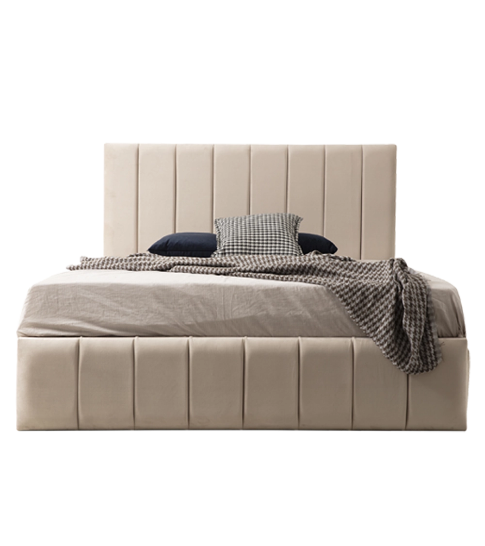 CADRE DE LIT POLO BEIGE : CONFORT LUXUEUX ET DESIGN