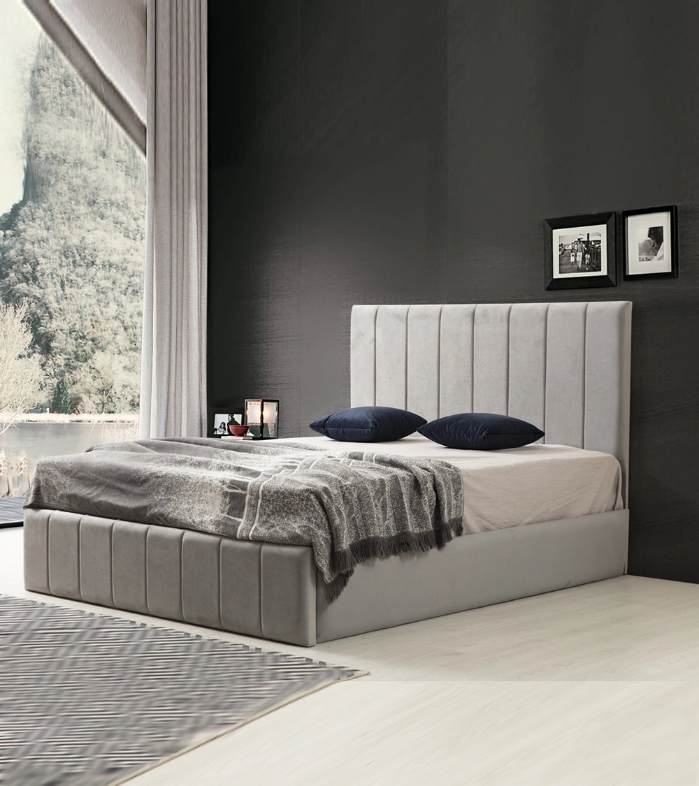 CADRE DE LIT POLO GRIS : CONFORT LUXUEUX ET DESIGN