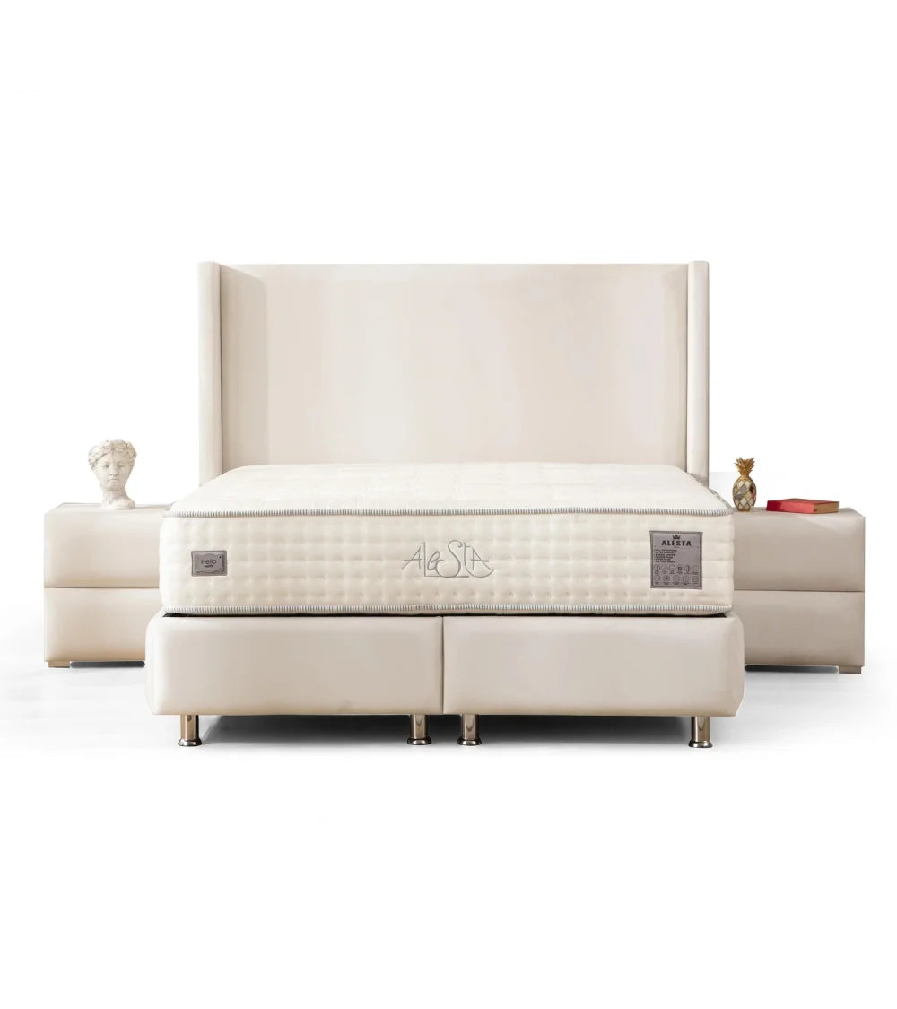 Lit Coffre COCO BLANC ECRU - Velours